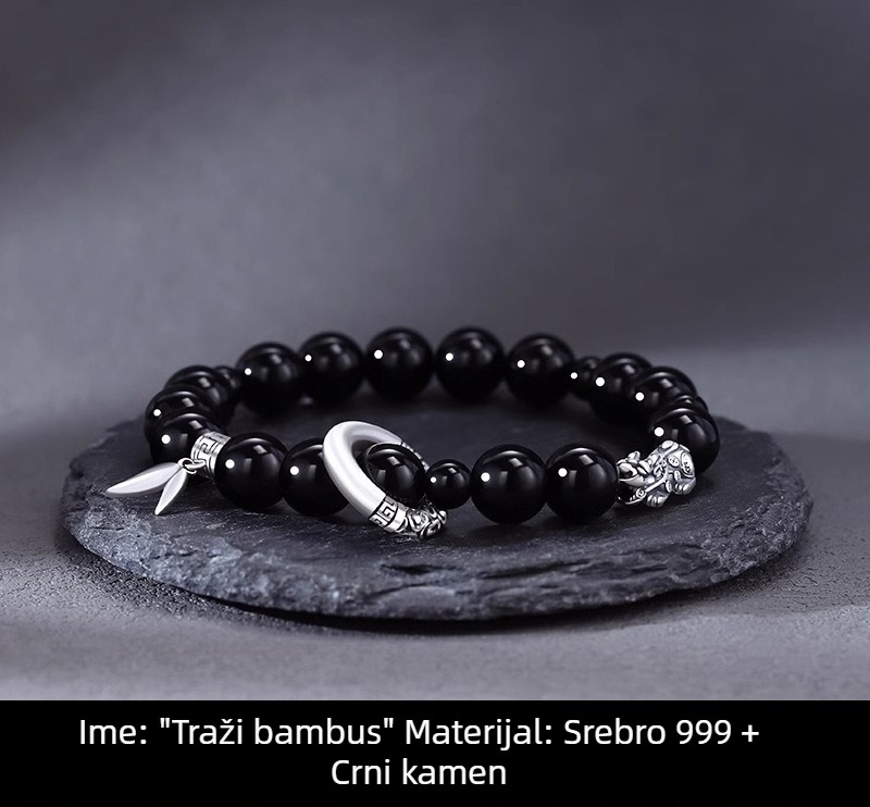 Geometrijski obsidijan narukvica, ručna izrada, novi kineski stil, putnički suvenir