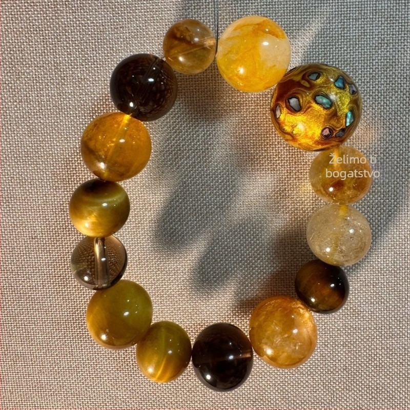 Narukvica s kristalima i bočnim kamenjem od smoky kvarca, individualno pakiranje, izlazak jesen 2025