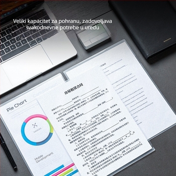 Deli dokumentni komplet: mapa tipa L za jednu stranicu, s prozirnim umetnim poklopcem – plast