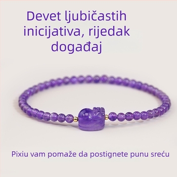 Narukvica od ametistnog kristala za žene, oblik životinje/zodijak, ženski uredski stil, šifra S5645, proljeće 2025