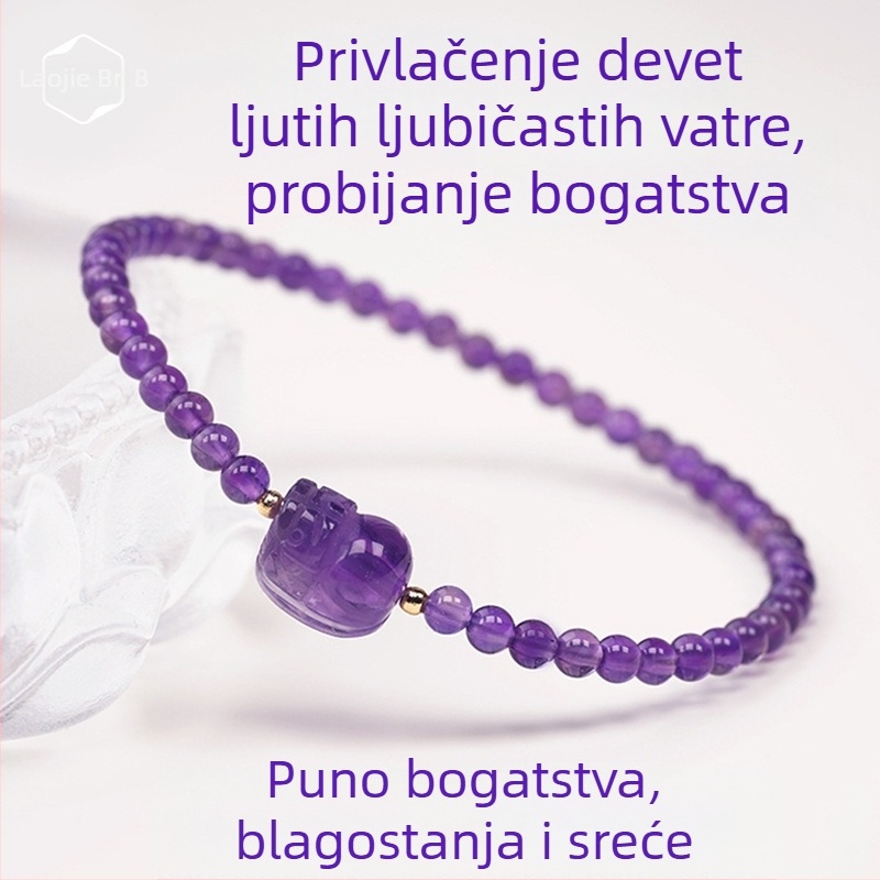 Narukvica od ametistnog kristala za žene, oblik životinje/zodijak, ženski uredski stil, šifra S5645, proljeće 2025