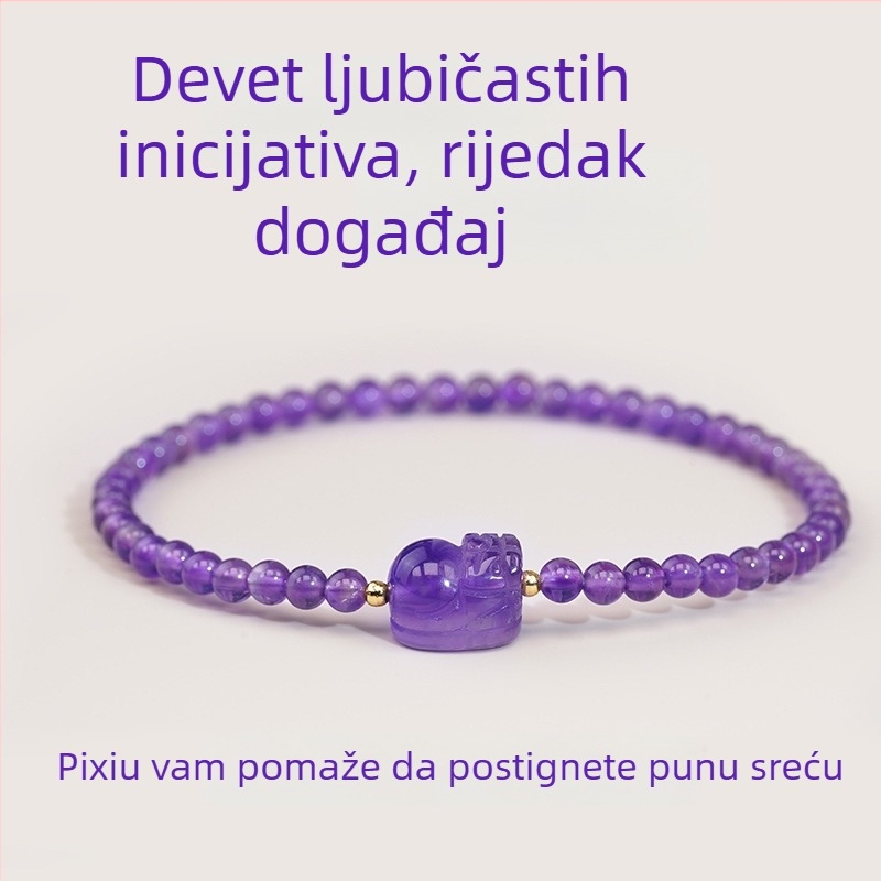 Narukvica od ametistnog kristala za žene, oblik životinje/zodijak, ženski uredski stil, šifra S5645, proljeće 2025
