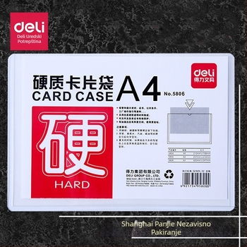 Deli 5806 Prozirni plastični držač kartica s PVC zaštitom – tvrdi kućište, model 5806, debljina 0.4 mm