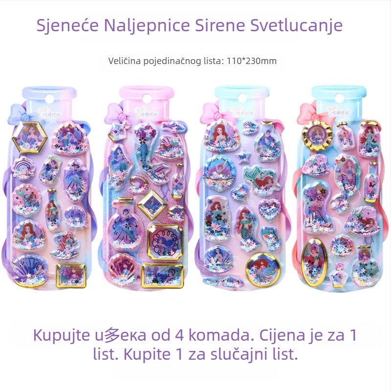 Kućište za telefon s 3D dizajnom princeze sirene, samoljepljiva dekorativna naljepnica, otisnuto u nordijskom stilu