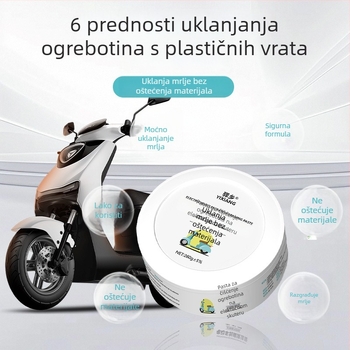 Višenamjenska pasta za čišćenje za električna vozila i motocikle; uklanja ogrebotine i obnavlja plastično kućište. Brend: Yixiang; Podrijetlo: Guangdong; Pakiranje: 50 kom.; Učinci: dubinska i sigurna dekontaminacija.