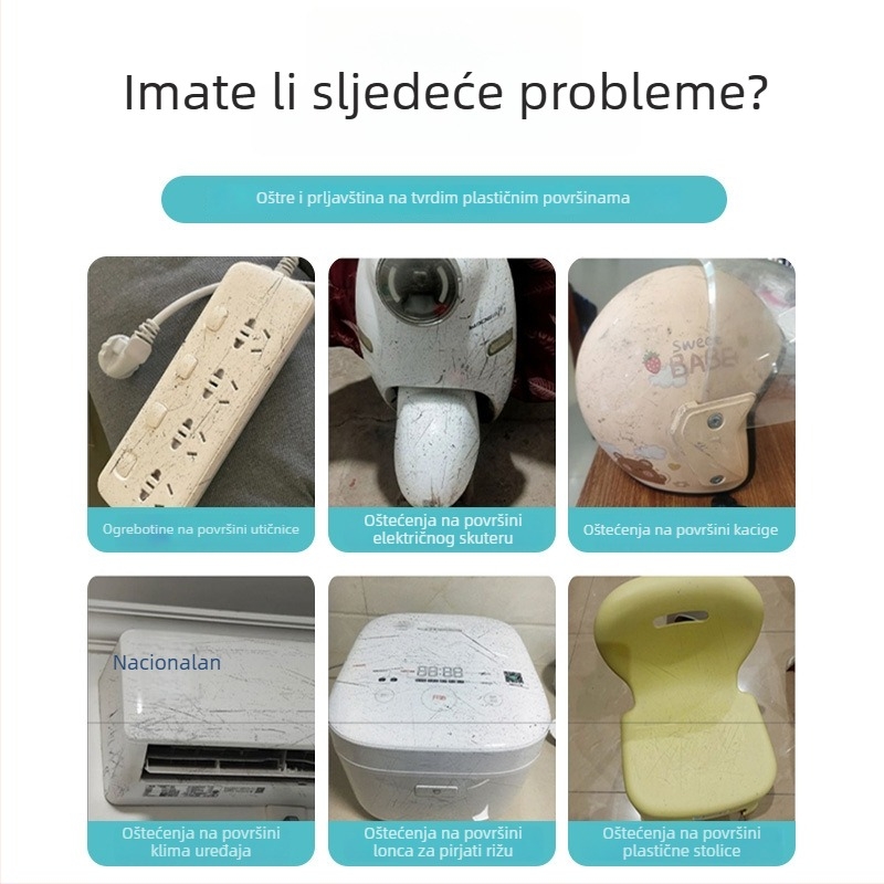 Višenamjenska pasta za čišćenje za električna vozila i motocikle; uklanja ogrebotine i obnavlja plastično kućište. Brend: Yixiang; Podrijetlo: Guangdong; Pakiranje: 50 kom.; Učinci: dubinska i sigurna dekontaminacija.