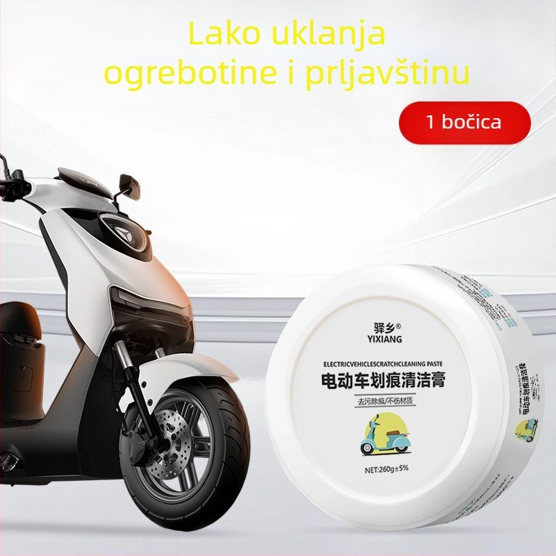 Višenamjenska pasta za čišćenje za električna vozila i motocikle; uklanja ogrebotine i obnavlja plastično kućište. Brend: Yixiang; Podrijetlo: Guangdong; Pakiranje: 50 kom.; Učinci: dubinska i sigurna dekontaminacija.