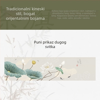 Zastavica za stol s motivom lotosa, novi kineski stil, bambusova svila