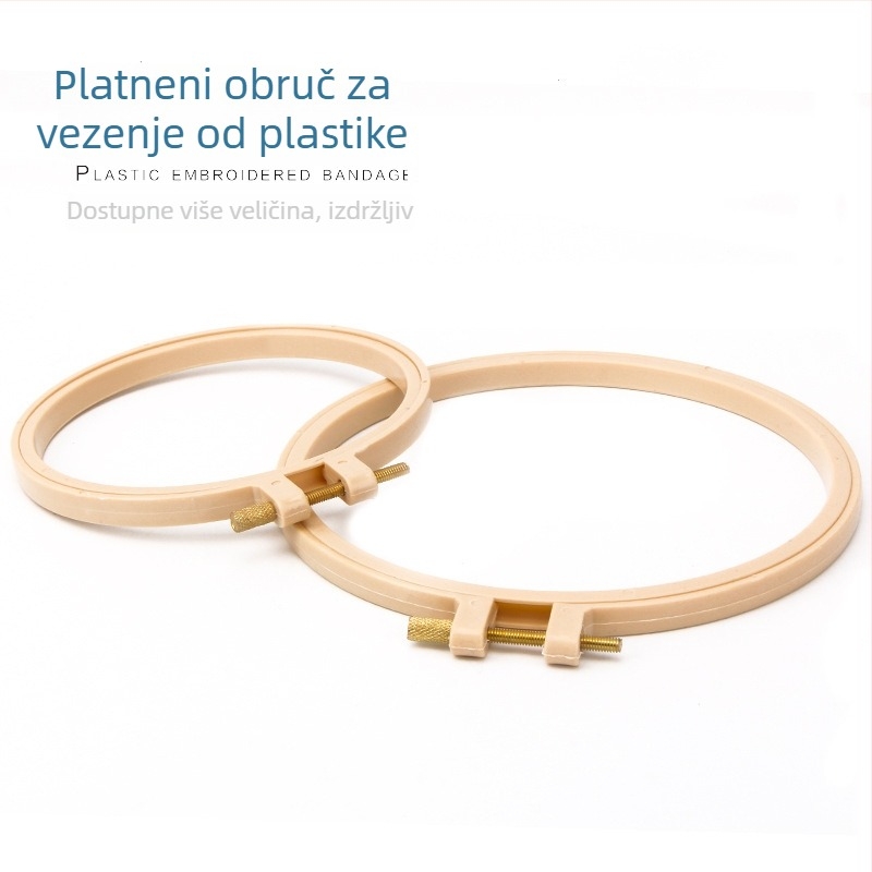 Plastični obruč za križni štep, kružni okvir za šivanje s podrškom i fiksnim prstenom