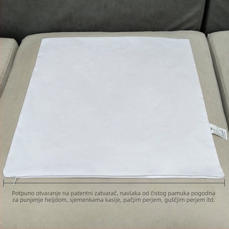 Jastučić od 100% pamuka s unutarnjom navlakom za kauč, punjenje od heljde i sjemenki kasije, bez curenja