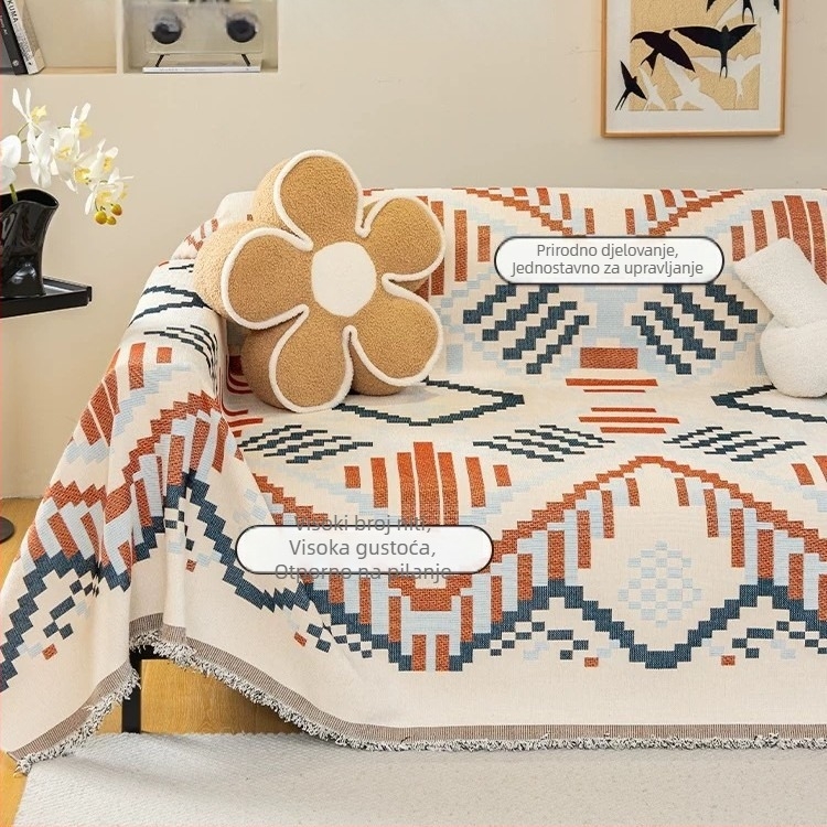 Chenille navlaka za kauč s geometrijskim uzorkom za sekcijsku kauč, moderan minimalistički stil (Materijal: Chenille; Uzorak: Geometrijski; Pogodno za: sekcijska kauč; Stil: moderan minimalistički)
