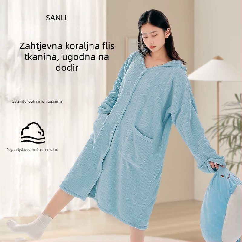 Sanli nosivi ručnik za kupanje od koralnog velura, Jacquard tkanina, 150D vlakna, težina 500 g i više, model vyy-96