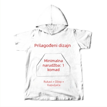 Kapućni ručnik za kupanje s izvezenim džepnim rukavima, za odrasle i djecu, superfina vlakna, 200–300 g, predivo 60, tisak, prilagodljiv