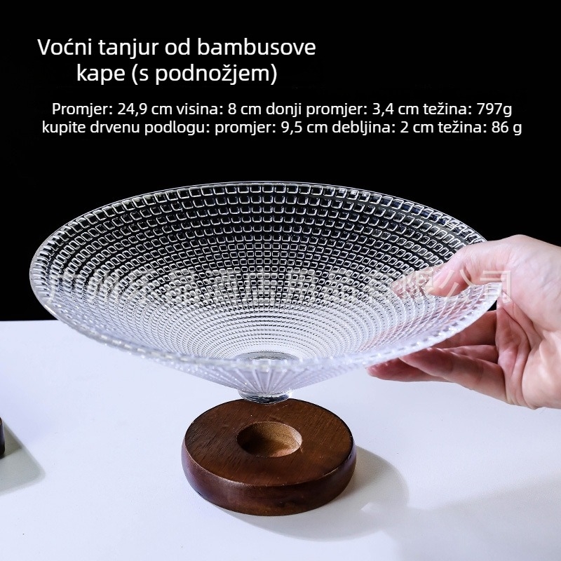 Staklena pladanj za voće - minimalistički stil, dnevni boravak, tača za grickalice