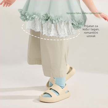 Dječji čipkasti dodatak za odjeću | Najlon, Jednobojni uzorak, Uzrast 0–6 godina, Ljeto 2025