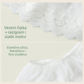 Dječji čipkasti dodatak za odjeću | Najlon, Jednobojni uzorak, Uzrast 0–6 godina, Ljeto 2025
