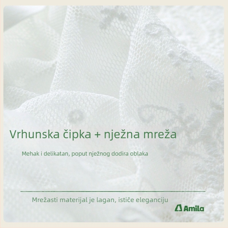 Dječji čipkasti dodatak za odjeću | Najlon, Jednobojni uzorak, Uzrast 0–6 godina, Ljeto 2025