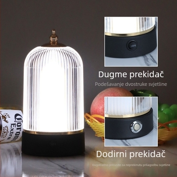 LED stolna lampa za hotel-bar, noćno svjetlo, model DG-028, metalni držač lampe, moderni minimalistički stil, napon ≤ 36 V, pogodna za hotele i restorane