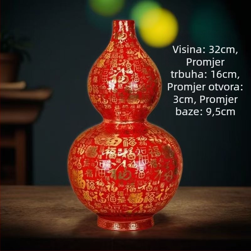 Keramička boca u stilu kinčkog stila, ručno izrađena, kineski stil uređenja dnevnog boravka, idealan poklon za rođendan ili useljenje