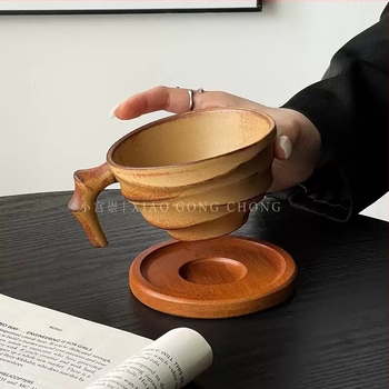 Barx retro keramička šalica za kavu, nepravilnog oblika, otporna na visoke temperature, latte art spremna, moguć ispis loga