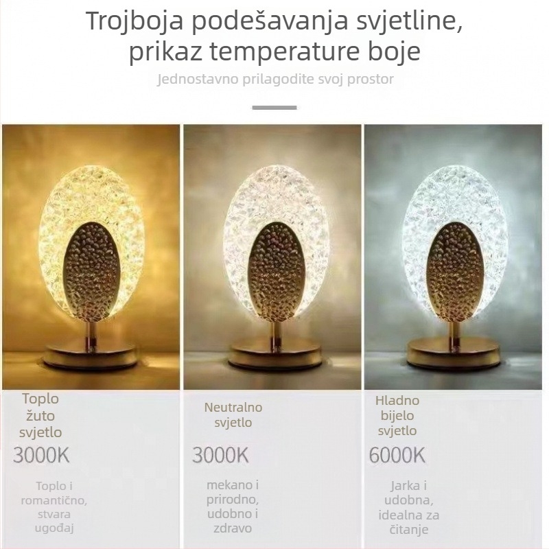 Stolna lampa s LED noćnom lampicom, model AL7552, max 36V, atmosfersko osvjetljenje, moderni minimalistički stil