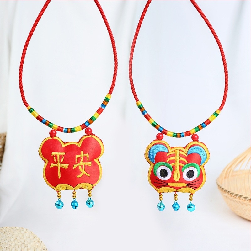 Dječja ogrlica od tkanine s tigrovom glavom i motivom životinja/zodijak CMS05