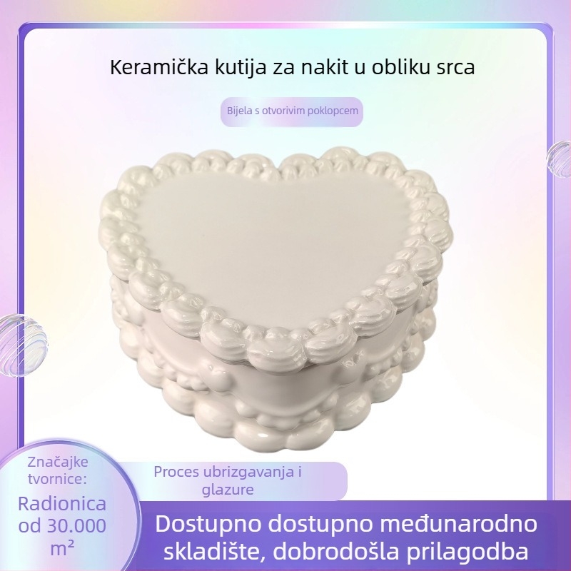 Porcelanska kutija za nakit nordijskog stila za prstene, lančiće i naušnice – elegantno skladištenje i kućna dekoracija