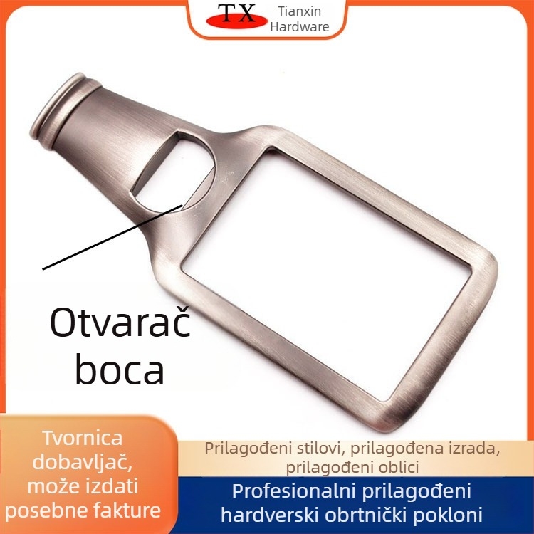 Metalni otvarač boca u obliku boce vina, za pivne boce, dekor kućnog bara