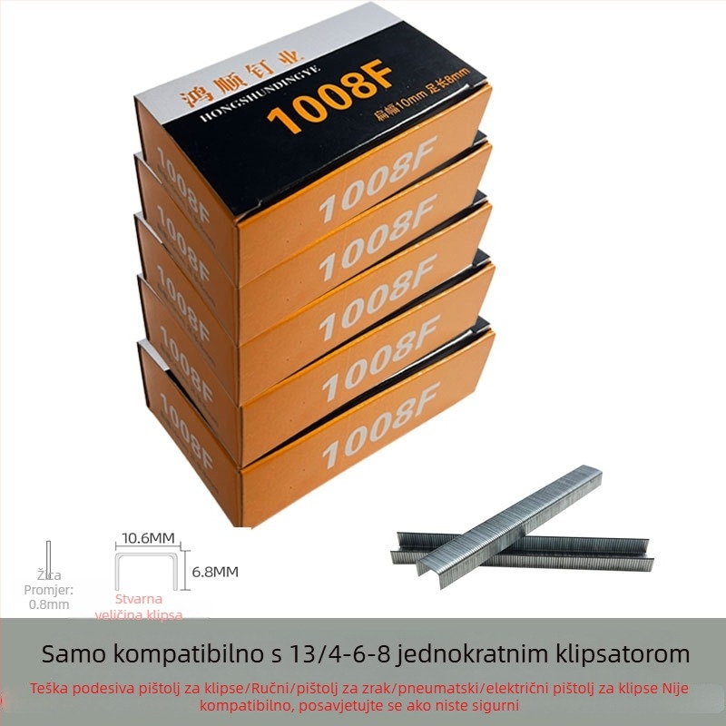 Ručni pištolj za čavle u obliku U, šifra 1008F, kutija 2200 čavli