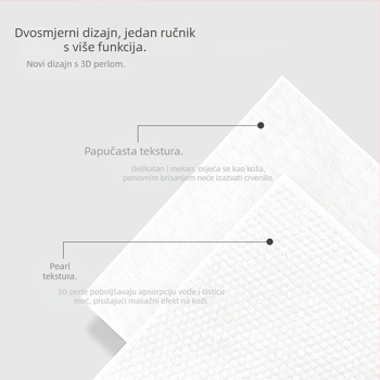 Jednokratne maramice za lice od neotkanog materijala, zgušćene, izvlačni dizajn, za mokro i suho čišćenje te uklanjanje šminke