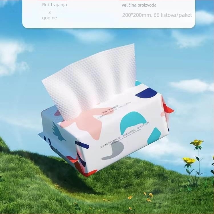 Jednokratne maramice za lice od neotkanog materijala, zgušćene, izvlačni dizajn, za mokro i suho čišćenje te uklanjanje šminke