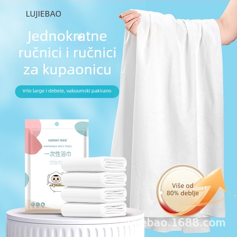 Jednokratna kupaonska krpa i ručnik za lice, komprimirani granulirani, materijal smjesa, 32s ravna tkanina, 50–80 g