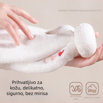 Dječja kapa za sušenje kose od coral fleece | 150d pređa | težina iznad 200 g | Značka Like a Mountain
