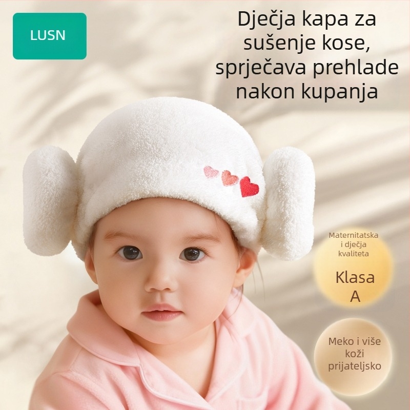 Dječja kapa za sušenje kose od coral fleece | 150d pređa | težina iznad 200 g | Značka Like a Mountain