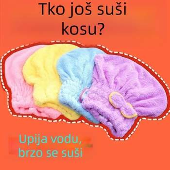 Ženska kapa za sušenje kose, iznimno upijajuća za dugu kosu, brzosušeći turbanski pokrov, koralni flis