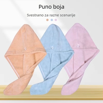 Mikrovlakna kapa za sušenje kose, koralni fleece, 150D, jednostavno pletenje, 80-99 g