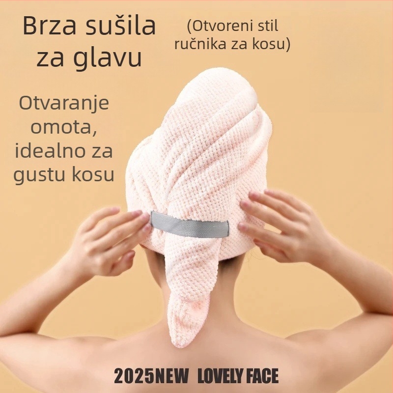Kapa za sušenje kose, super upijajuća, brzo sušenje, u jednom komadu, ručnik za dugu kosu, Coral fleece, 150D, 170–199 g
