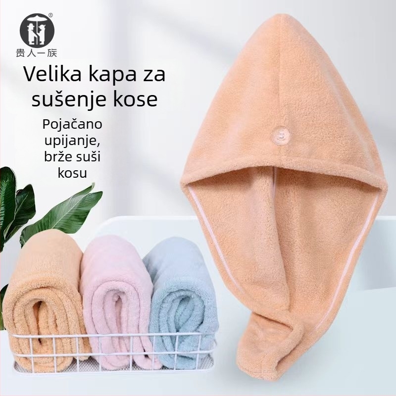 Kapica za sušenje kose od koralnog flisa, 150D vlakno, 80–99 g, prilagodljivo