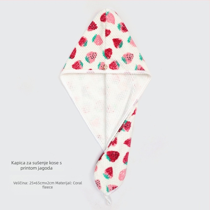 Šešir za sušenje kose od koralnog flisa s logotipom, prilagodljiv, podržava narudžbe po jedan komad