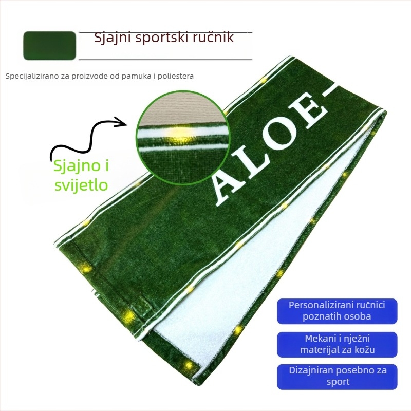 Prilagođeni sportski ručnik od čistog pamuka, 100 g, brzo upijanje, 5–10 s, mogućnost tiskanja loga