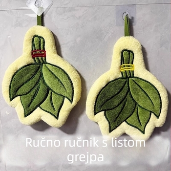 Ručnik za ruke s motivom lista grejpfruta, koralni flis, pređa 150D, težina 30–50 g, prilagodba šivanjem i otiskom
