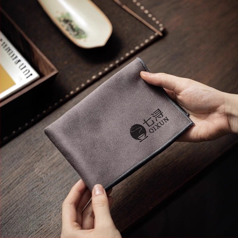 Dvostrano upijajući ručnik za čaj za čajnik i šalice, keramički dodaci u kineskom stilu, marka Xingpin Ceramics, logo otisnut, pakiranje u papirnatu kutiju