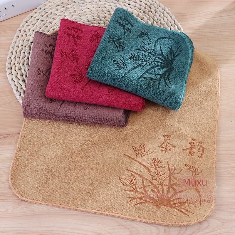 Mikrovlakana upijajuća krpa za čaj s otiskom, za čajnu ceremoniju, debela stolna krpa, 80% polyester, 20% poliamid