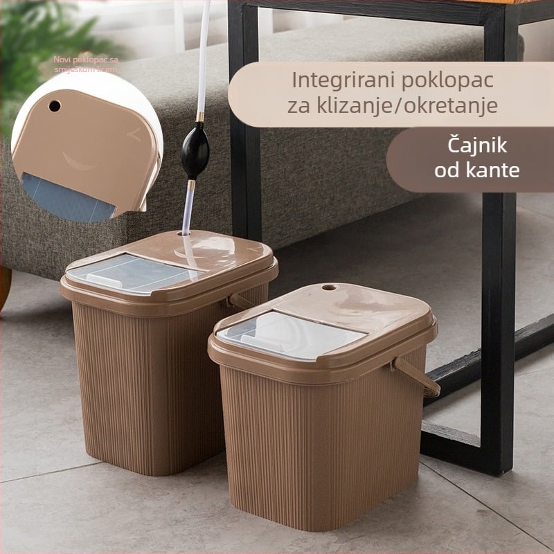 Fu Yayu četvrtasta plastična kanta za ostatke čaja sa cjedilom, jednostavan stil