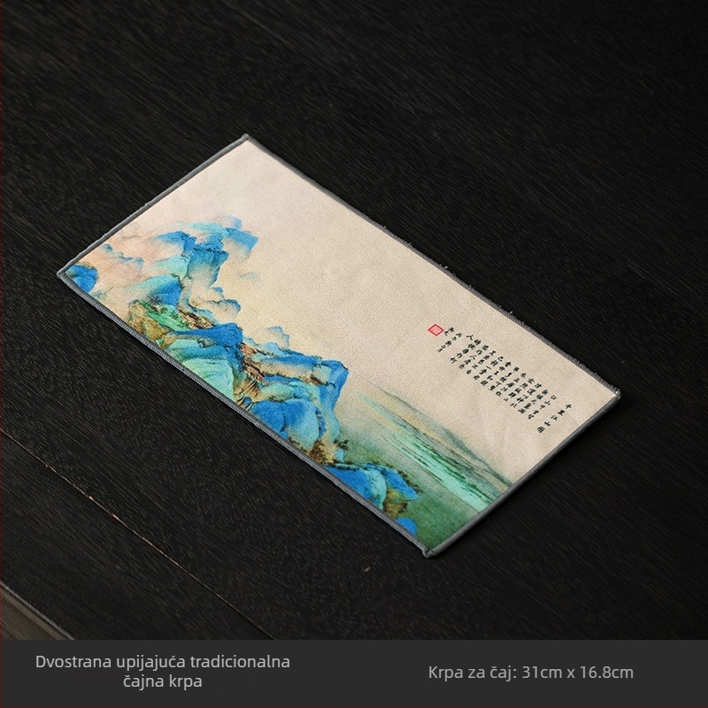 Peach White Dvostruka krpa za čaj – Upijajuća platnена krpa, Logo otisnut