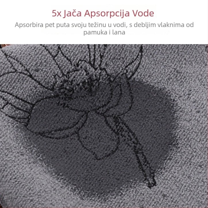 Čajna krpa, 3‑slojna debela, brza apsorpcija, 80% poliester / 20% poliamid, 30 g, apsorpcija 26–30 s