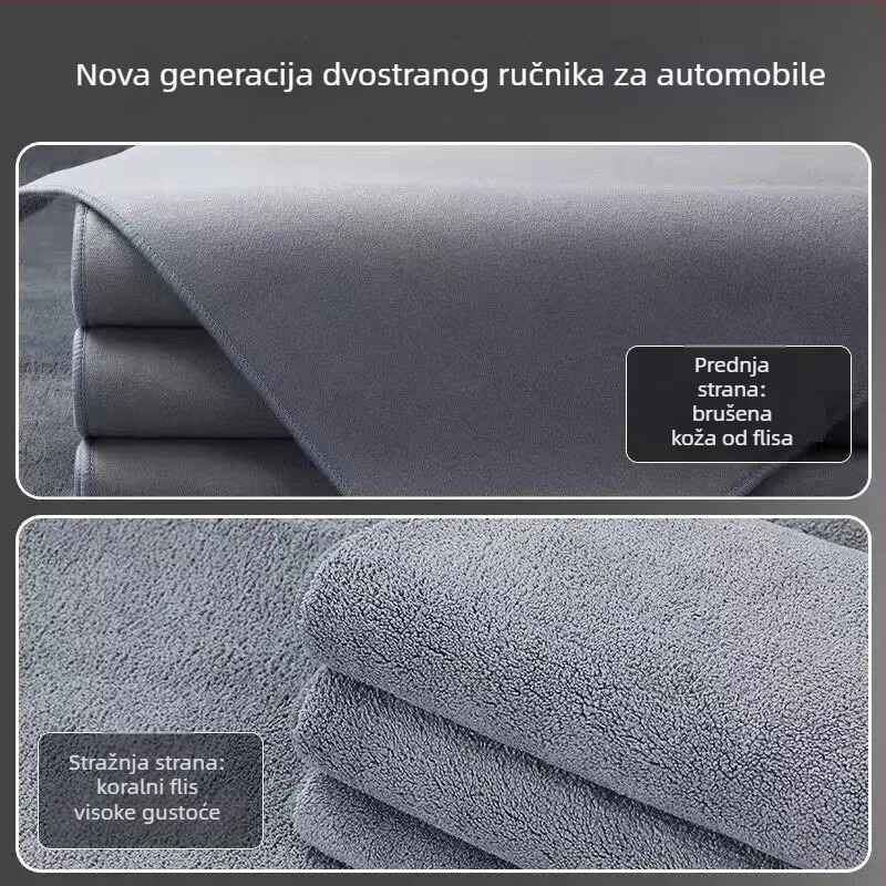 Semiš-stil krpa za pranje automobila, debela upijajuća krpa, bez dlačica i postojne boje