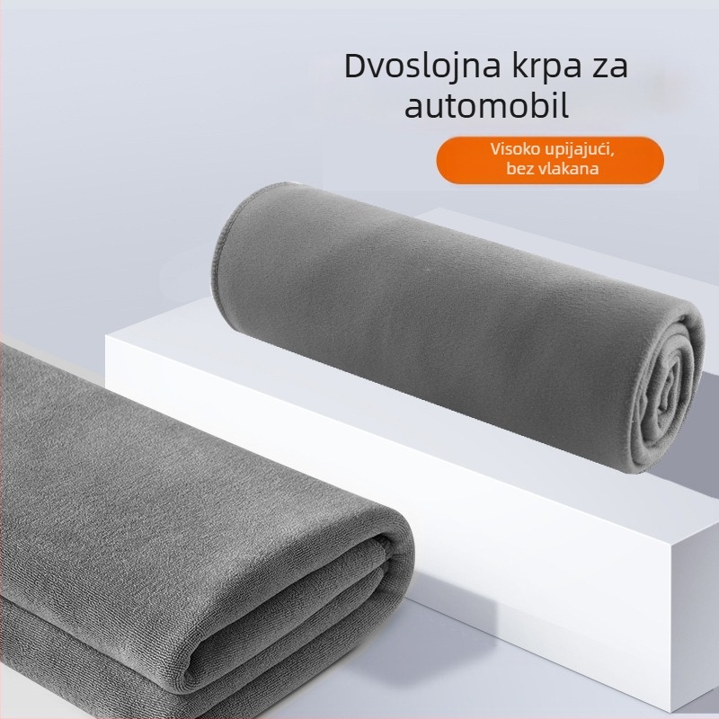 Automobilska dvostruka velur krpa za čišćenje interijera – materijal coral fleece, Town Head marka, licencirana privatna oznaka