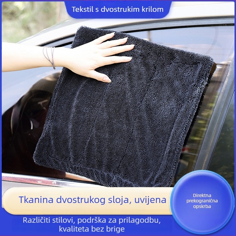 Dvostrano pletena krpa za auto, upijajuća krpa za pranje automobila, debela krpa