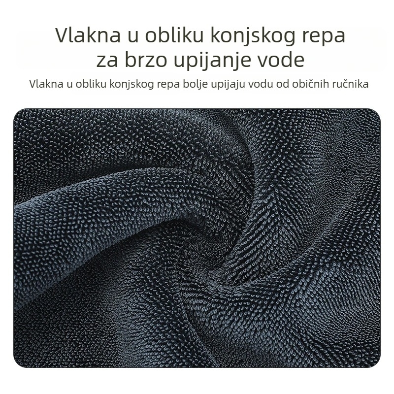 Krpa za pranje automobila, dvostrana, debela, upija vodu, bez tragova, mikrovlakno 1200gsm